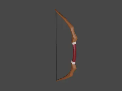 Low Poly Bow and arrow 3D model