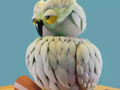 3D Owl Model Low-poly 3D model