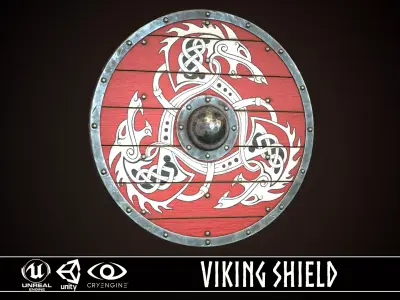 Viking Shield 34 Low-poly 3D model