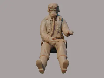 US WWII Fighter Pilot 3D print model