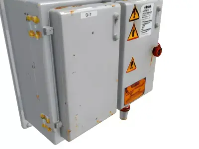 Industrial Electrical Control Box Low-poly 3D model purchase