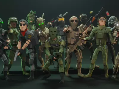 Low Poly Army Pack Low-poly 3D model