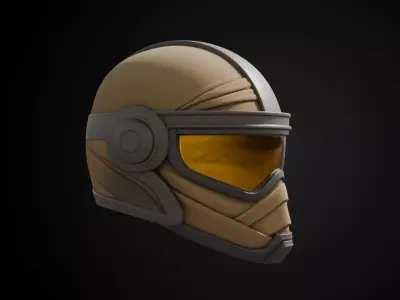 Stylized Desert Rebel Warrior Helmet - Solar Warden 3D print model