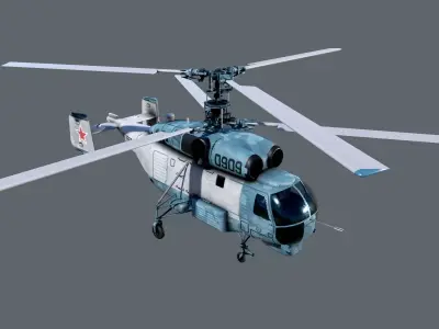 K27 Helicopter Low-poly 3D model