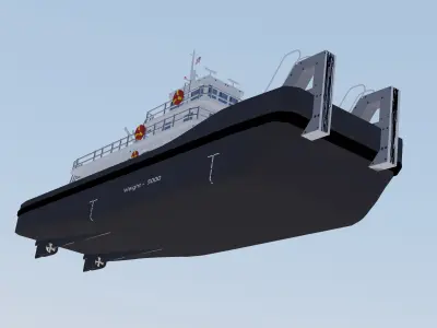 Push Boat Ferry 3D model