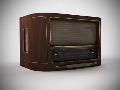 Antique Radio Low-poly 3D model purchase