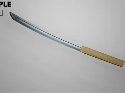 Tanto Short Katana for VRChat Low-poly 3D model