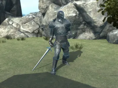 Medieval Knight Low-poly 3D model