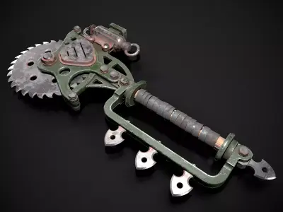 Post Apocalyptic Circular Saw Low-poly 3D model