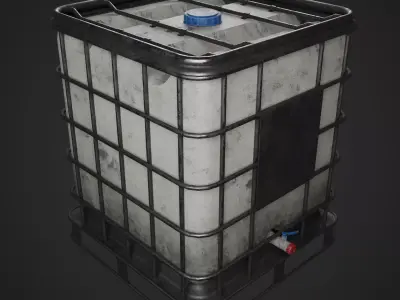 Liquid Container - Water Tank - Bulk Storage Low-poly 3D model