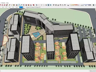 Sketchup Residential Complex 228 3D model