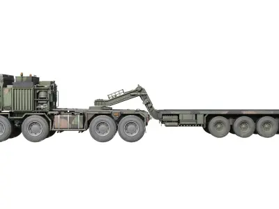 Rheinmetall HX81 Military Truck with Troller Low-poly 3D model