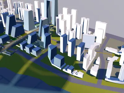 Urban highrise building building ancillary building commercial 3D model buy