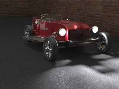 Old Car HotRoad Free 3D model