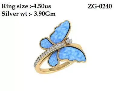 Butterfly Ring 3D print model 4