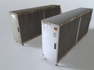 Rusty Rooftop AC hvac unit 4 Low-poly 3D model