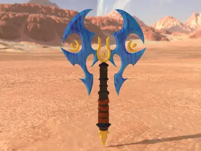 fantasy axe -lowpoly Low-poly 3D model