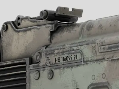 Rigged AK-74 Ukraine Edition  Low-poly 3D model