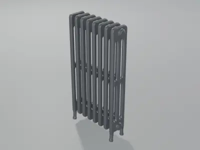 Classic Cast Iron Radiator 3C8 3D model