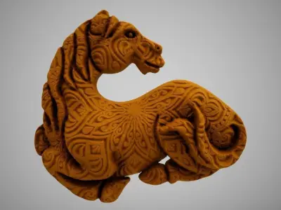 Horse Carving 3D print model