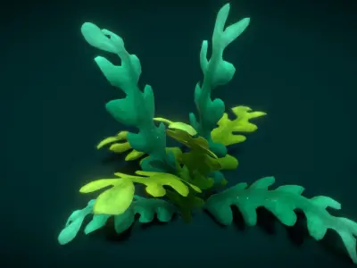Cartoon Seaweed 10 Low-poly 3D model
