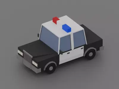Police car Low-poly 3D model