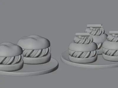 Choux Cream Two Type 3D model