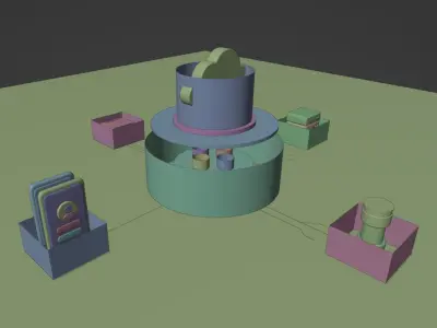 Isometric Cloud Computing for Landing Page 3D model