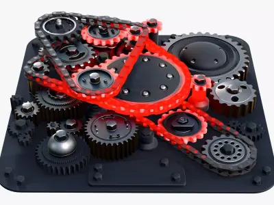 Overheated Gear Mechanism M1 3D model