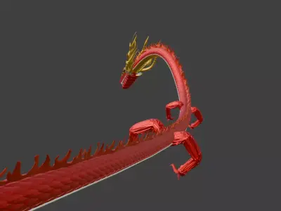 peculiar dragon Low-poly 3D model