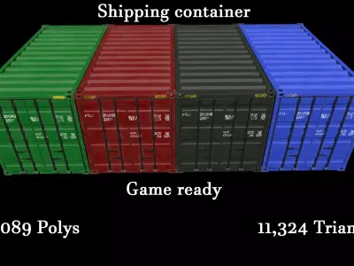Shipping container Low-poly 3D model buy