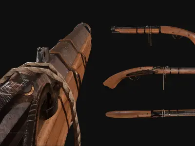 Japanese Shortmatchlock  Low-poly 3D model