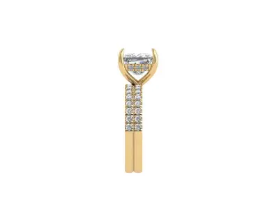 Solitaire Princess Bridal Set 3D print model