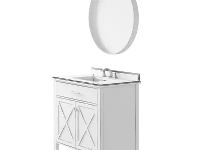 OVE Ainsley 36 White Vanity 3D model
