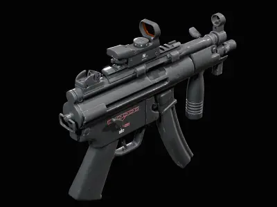 MP5K Submachine Gun Low-poly 3D model