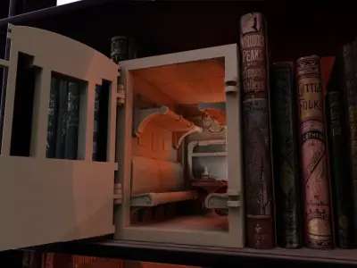 Train Cabin Booknook 3D print model
