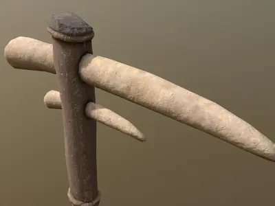 Pickaxe - Bone Low-poly 3D model