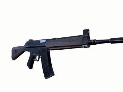 Old Rifle HK33A2 Low-poly 3D model
