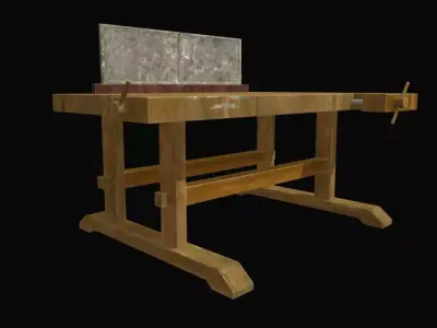 Workbench Game Ready Low-poly 3D model wooden Low-poly 3D model