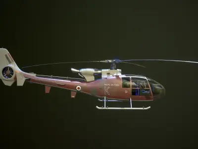 Helicopter SA340 Gazelle 3D model from CGTrader
