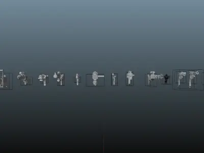 Iconic Blaster Asset Pack-High Quality-RIGGED 3D model