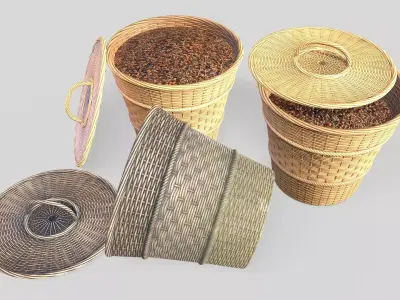 Basket 12 Low-poly 3D model