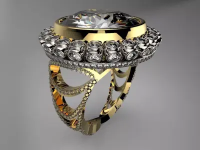 BIG DIAMOND ROYALTY RING 3D print model