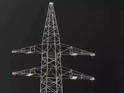 hight voltage tower Low-poly 3D model