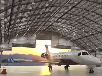 Private Jet Embraer Legacy 650E Rigged 3D model