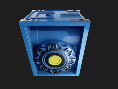 Worm drive gearbox or right angle drive 3d model Low-poly 3D model