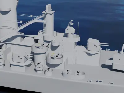 USS Alaska CB-1 Battle Cruiser 3D model