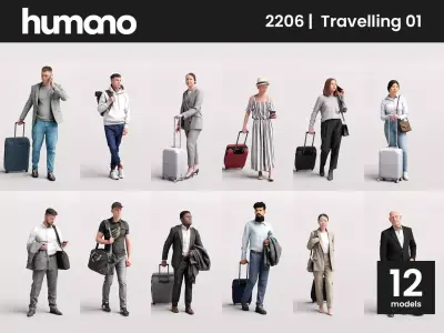Humano 12- Collection 2206 - TRANSPORTATION 01 - 12 x 3D models  3D model
