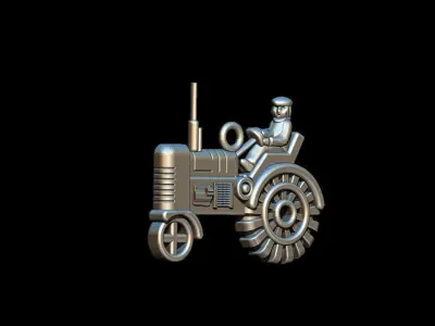 Farm tractor pendant 3D print model