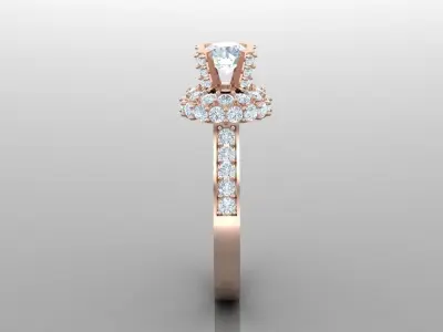 Diamond Wedding Women Ring 1WR298 3D print model